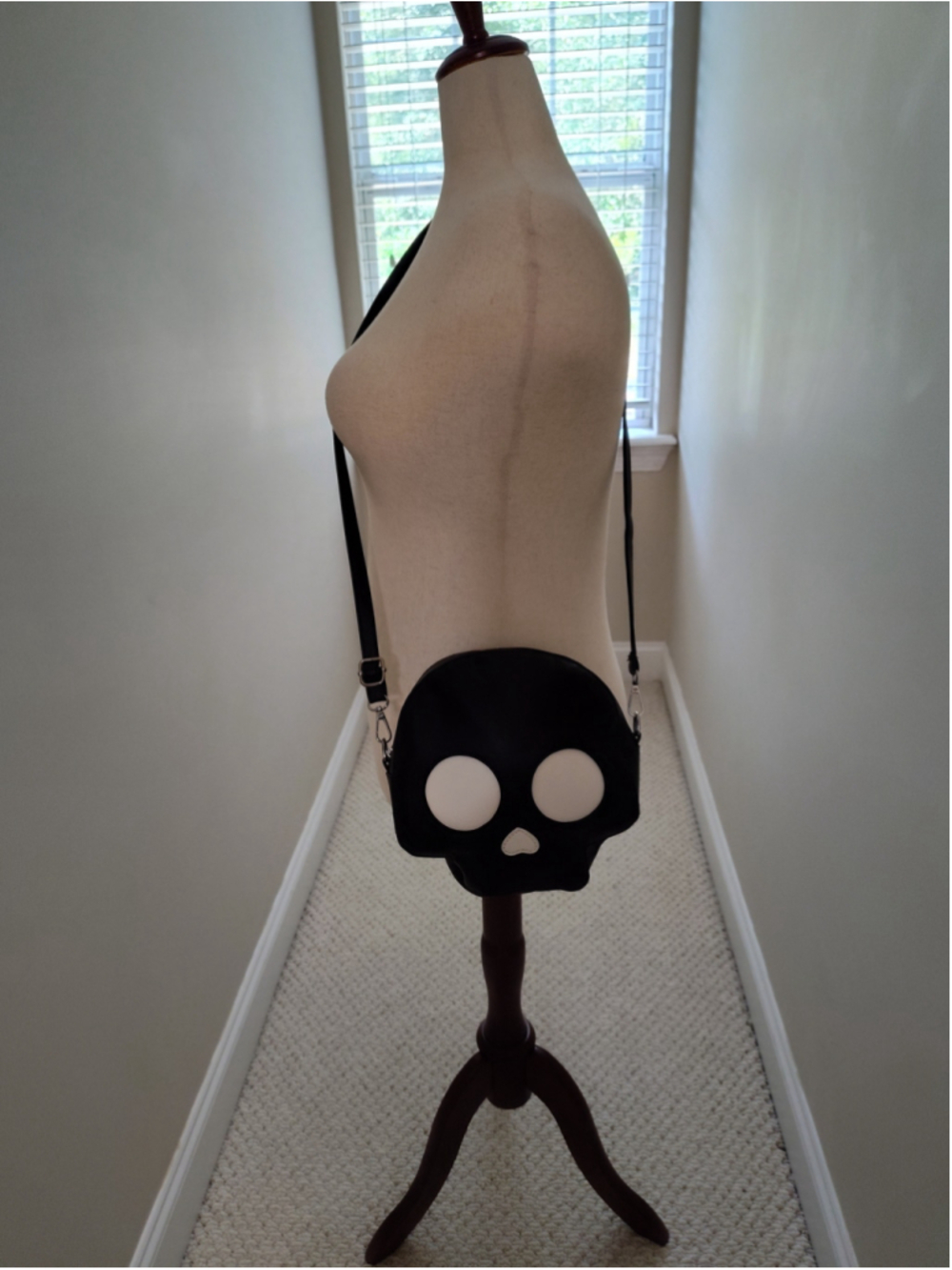 Women's KBW Global Corp. Skull Crossbody Bag One Size Black White